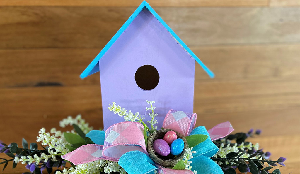 DIY Easter Birdhouse Centrepiece