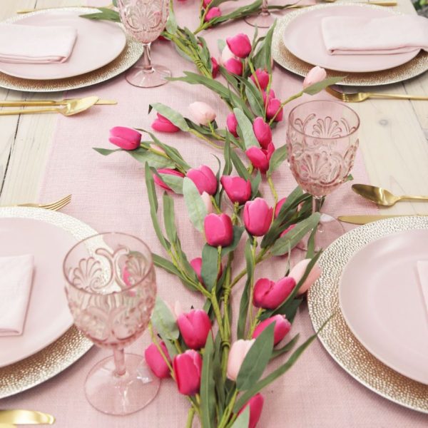 Mother's Day tulip table centrepiece