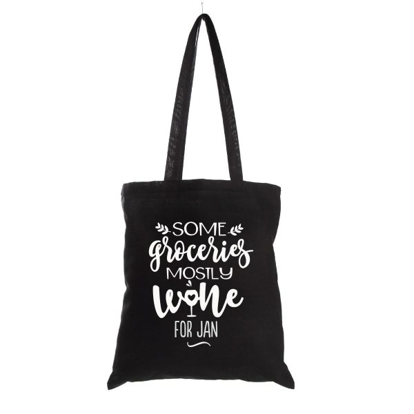 Personalised Mother's Day Tote Bag 'Some Groceries Mainly Wine'