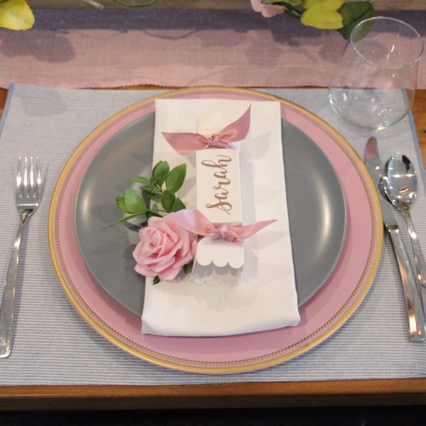 Mother's Day pastel pink table setting idea