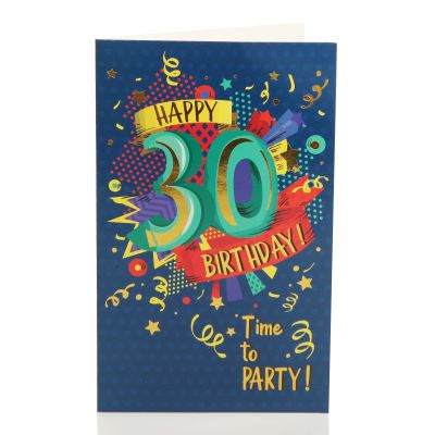 30th Birthday Card and Wrap Time to Party
