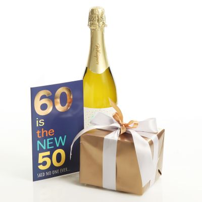 60th Birthday Card and Wrap Blue and Gold