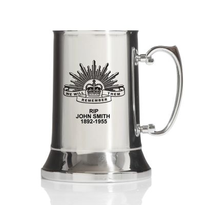 ANZAC Tribute Memorial We Will Remember Them Stainless Steel Tankard