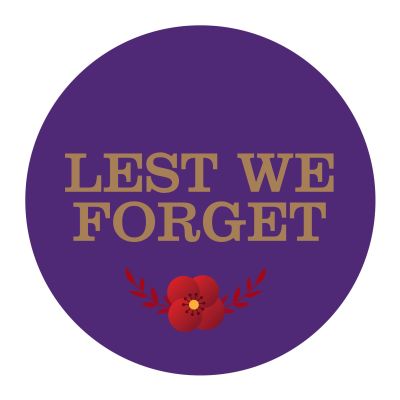 Purple ANZAC Day Tribute Wreath Plaque - Lest We Forget