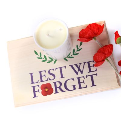 Anzac Lest We Forget Printed Candle Tray