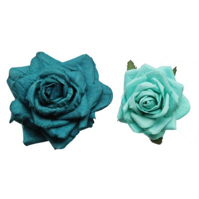 Aqua Teal Handmade Paper Flower Rose