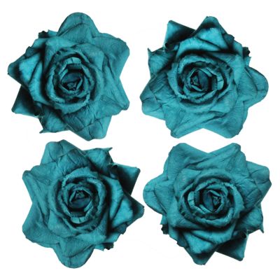 Aqua Teal Handmade Paper Flower Rose