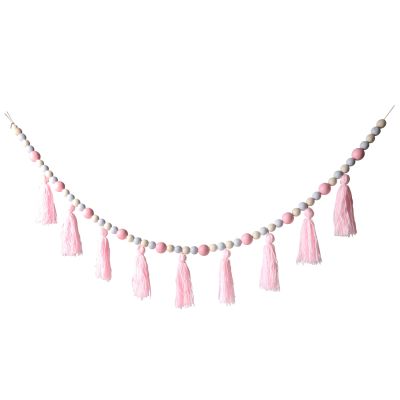 Baby Pink Bunting with Beads and Tassels