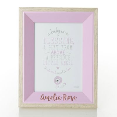Personalised Pink Baby Photo Frame