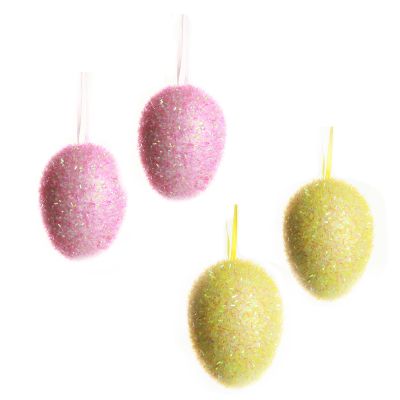 Bright Tinsel Hanging Easter Egg - Pack of 2