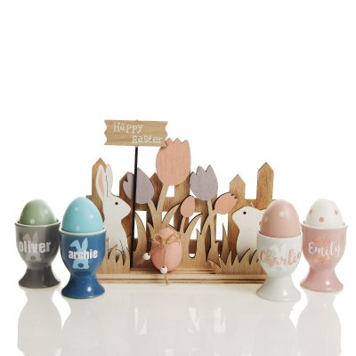 Wood Cutout Easter Scene with Egg