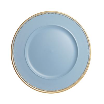 Blue Charger Plate with Gold Edging