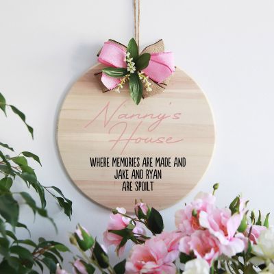 Personalised Large Round Wood Mother's Day Plaque - Where Memories are Made