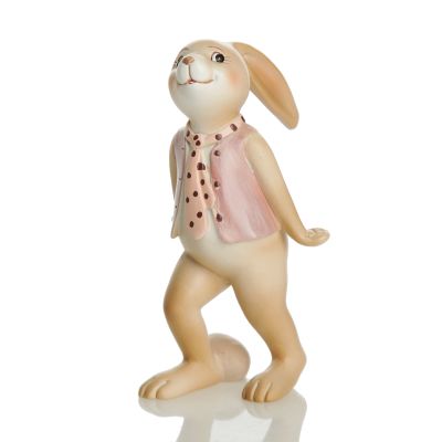 Cute Boy Bunny Rabbit Figurine with Waistcoat and Tie