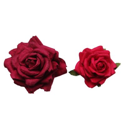 Deep Red Handmade Paper Flower Rose - Small and Medium
