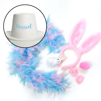 DIY Personalised Easter Pink and Blue Feather Bunny Top Hat Kit