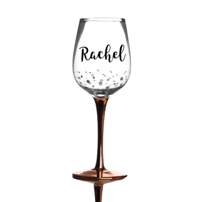 Personalised Rose Gold Stemmed Wine Glass