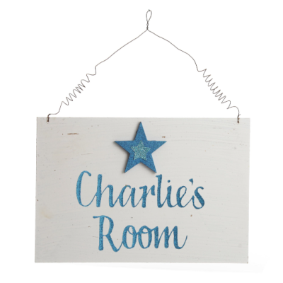 Personalised Blue Star Room Plaque