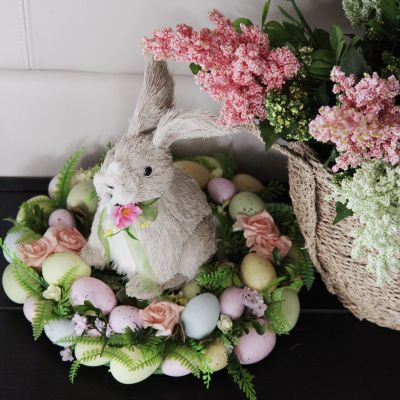 Easter Egg and Rose Floral Wreath