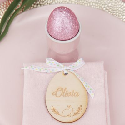 Personalised Easter Egg Tag with Etched Name
