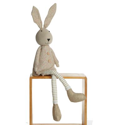 Fabric Girl Bunny Shelf Sitter with Dangly Legs