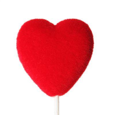 Fluffy Red Heart Pick