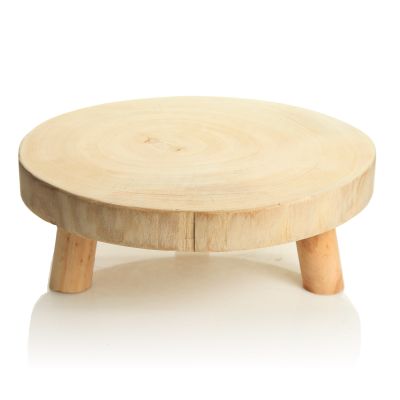 Wooden Footed Round Wooden Table Centrepiece Large