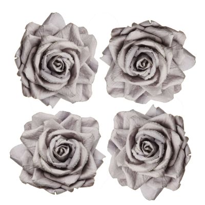 Grey Handmade Paper Flower Rose - Small and Medium