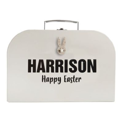 Personalised Grey Easter Suitcase Keepsake Box