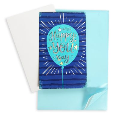 Happy You Day Birthday Card and Wrap Blue