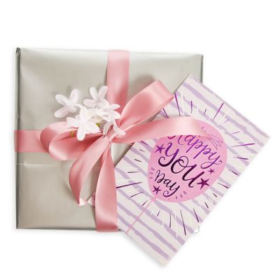 Happy You Day Birthday Card and Wrap Pink and Silver