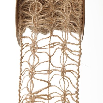 Natural Jute Loose Weave Ribbon - Design C Lace