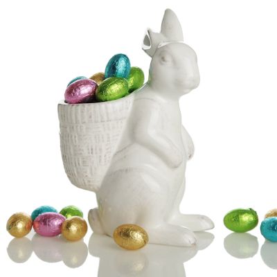 Horrace Ceramic Cream Rabbit with Basket - Large