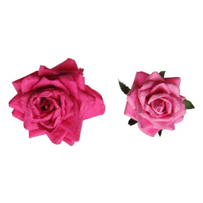 Hot Pink Handmade Paper Flower Rose - Small and Medium Packs
