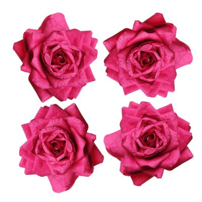 Hot Pink Handmade Paper Flower Rose - Small and Medium Packs