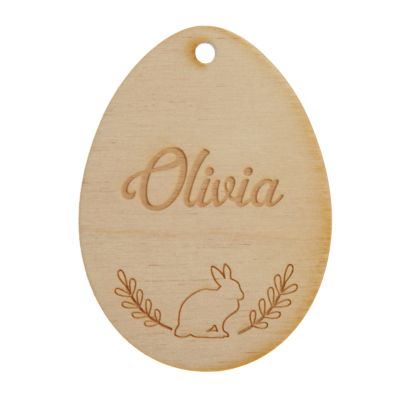 Personalised Easter Egg Tag with Etched Name