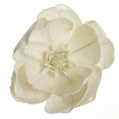 Ivory Glitter Sprinkled Magnolia Flower Clip