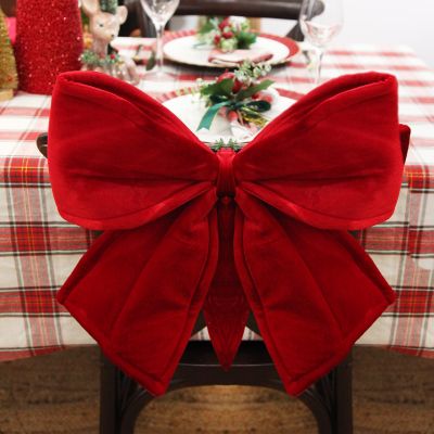 Large Padded Red Velour Bow