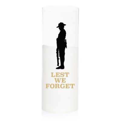 ANZAC Day and Remembrance Tribute LED Pillar Candle - Lest We Forget