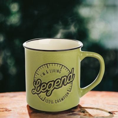 Living Legend Vintage Enamel Coffee Manly Mug