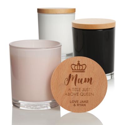 Personalised Mother's Day Scented Soy Candle - Title Above Queen