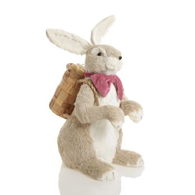 Mr Bunny Hop Straw Bunny with Pink Bow Tie Extra large