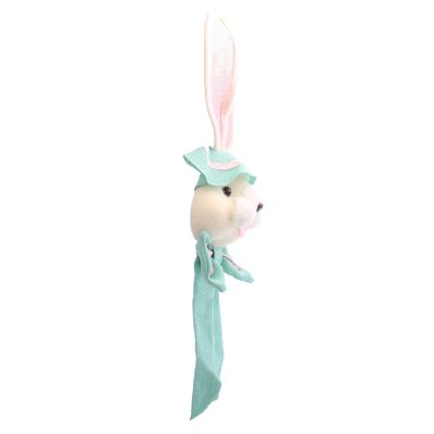 Mr White Bunny Head Hanging with Blue Bow
