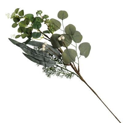 Native Eucalyptus Leaf Christmas Spray with White Berries - Whole product