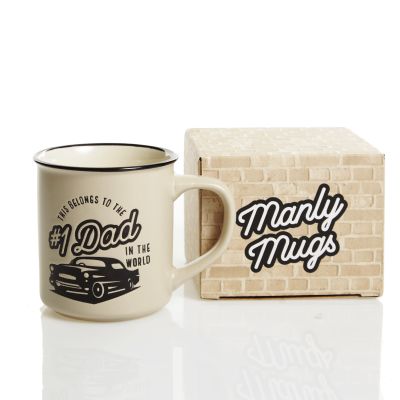 No.1 Dad Vintage Enamel Coffee Manly Mug