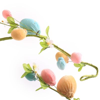 Pastel Velvet Easter Egg and Floral Garland
