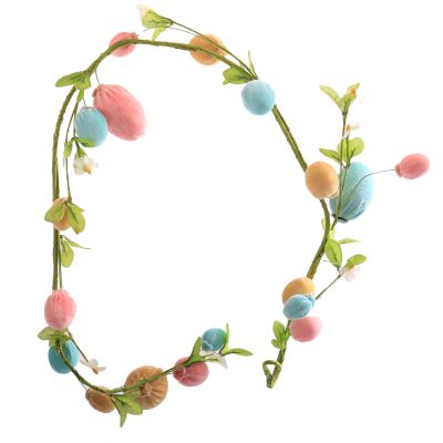 Pastel Velvet Easter Egg and Floral Garland