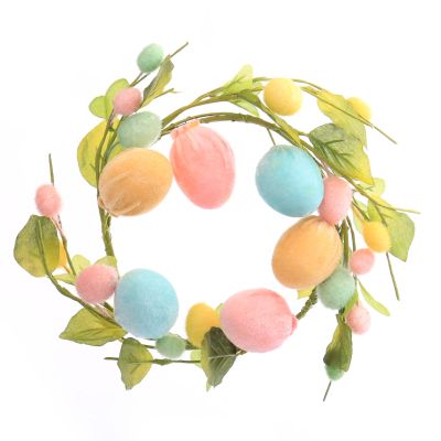 Pastel Velvet Easter Egg and Floral Candle Ring