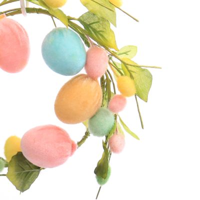 Pastel Velvet Easter Egg and Floral Candle Ring