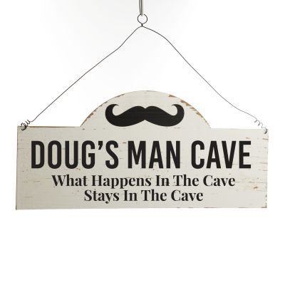 Personalised Arched Country Wood Man Cave Plaque